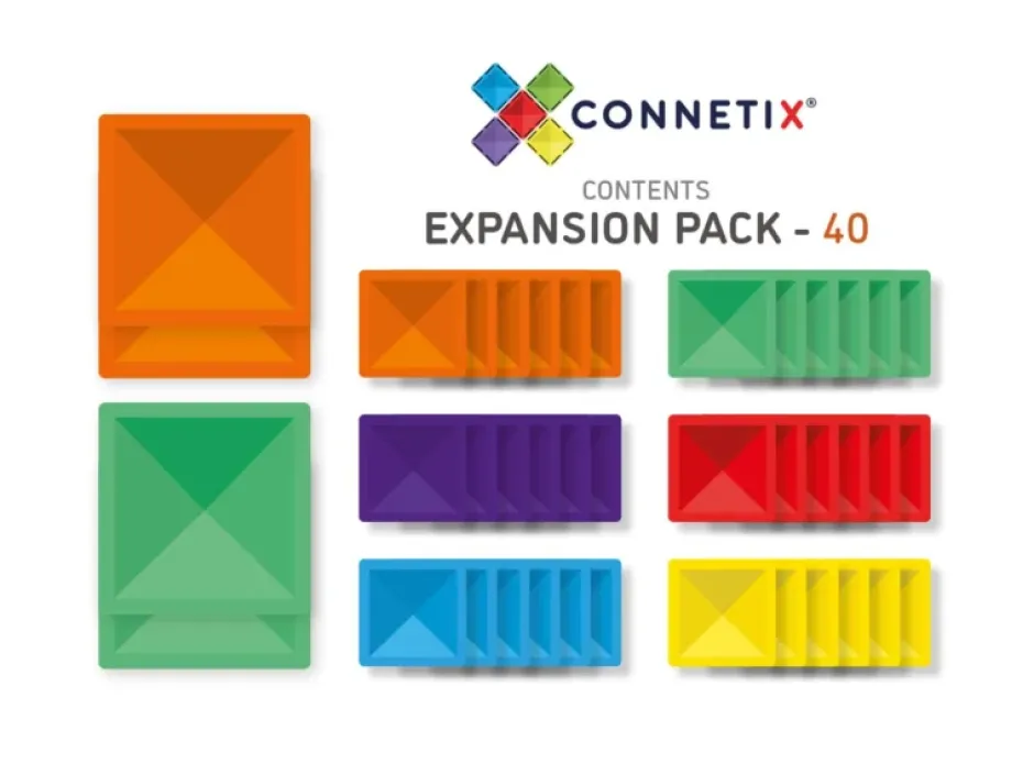 Discount Connetix Aanvullende Set Met Vierkanten, 42 Stuks Regenboog