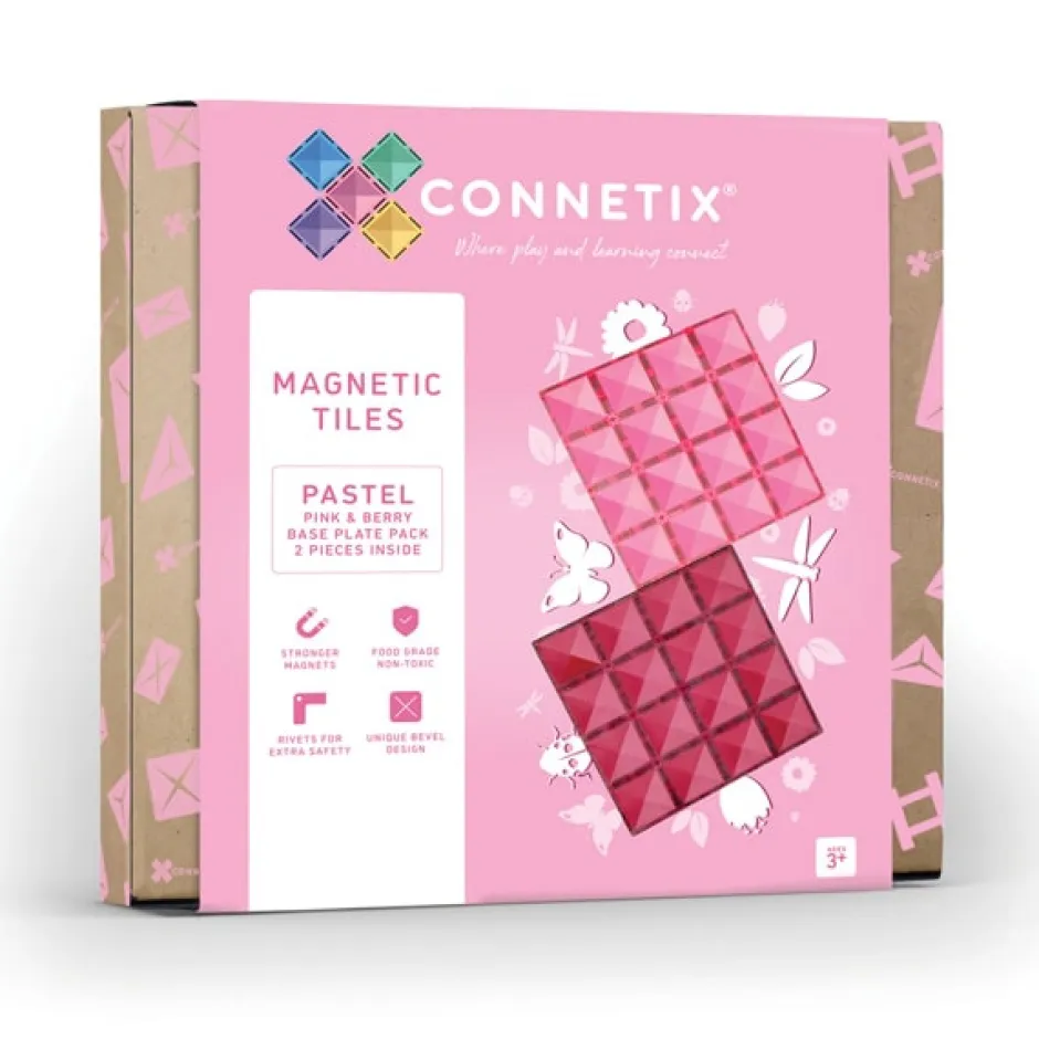 Best Connetix Basisplaten, 2 Stuks Pink/berry