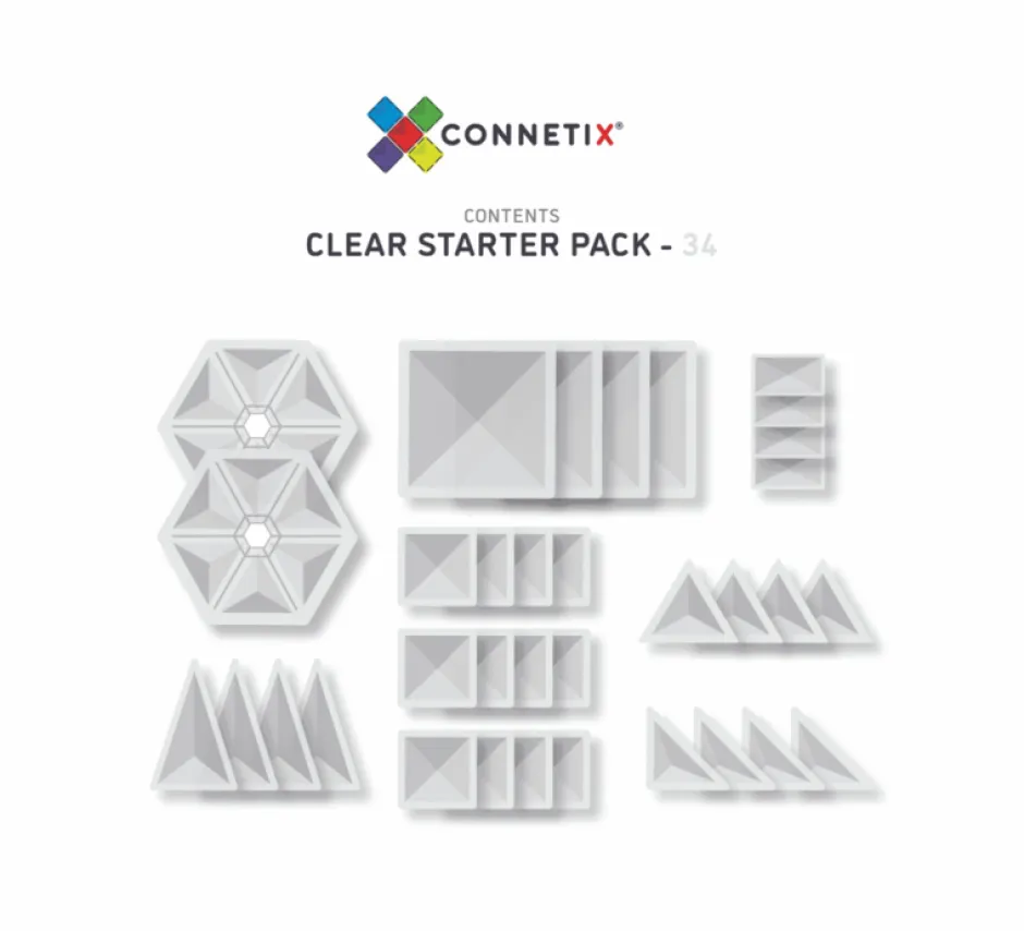 Store Connetix Clear Pack, 34 Stuks