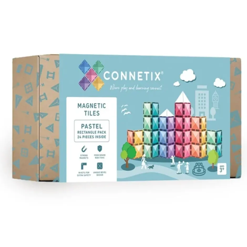 Clearance Connetix Pastel Rectangle Pack, 24 Stuks