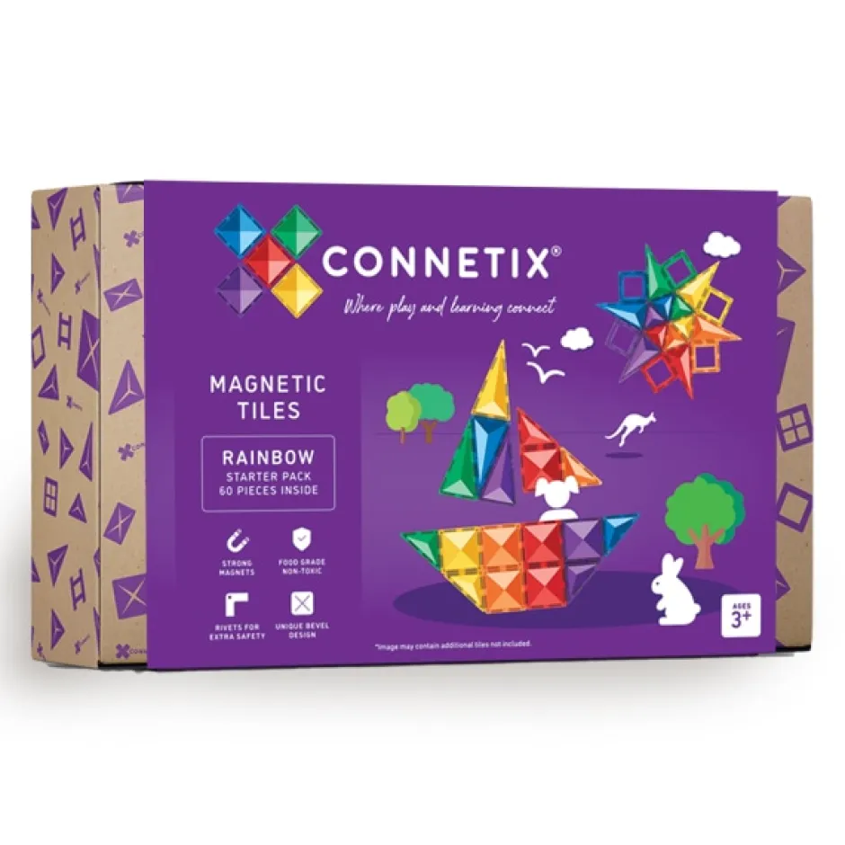 Best Sale Connetix Rainbow Starter Pack, 60 Stuks