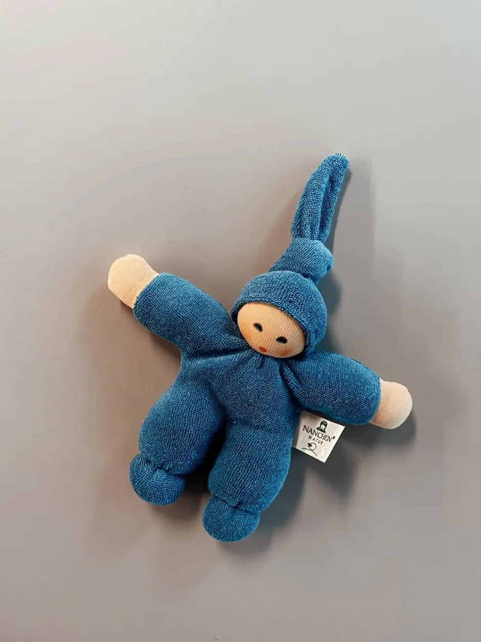 Online Nänchen Natur Geboorteknuffel Blauw