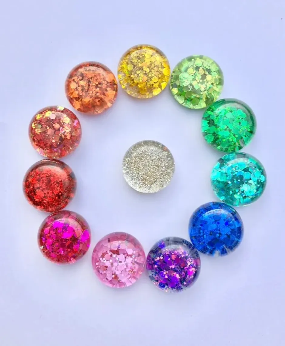 Hot Glitterspel Glitter Speelparels Regenboog, 12 Stuks