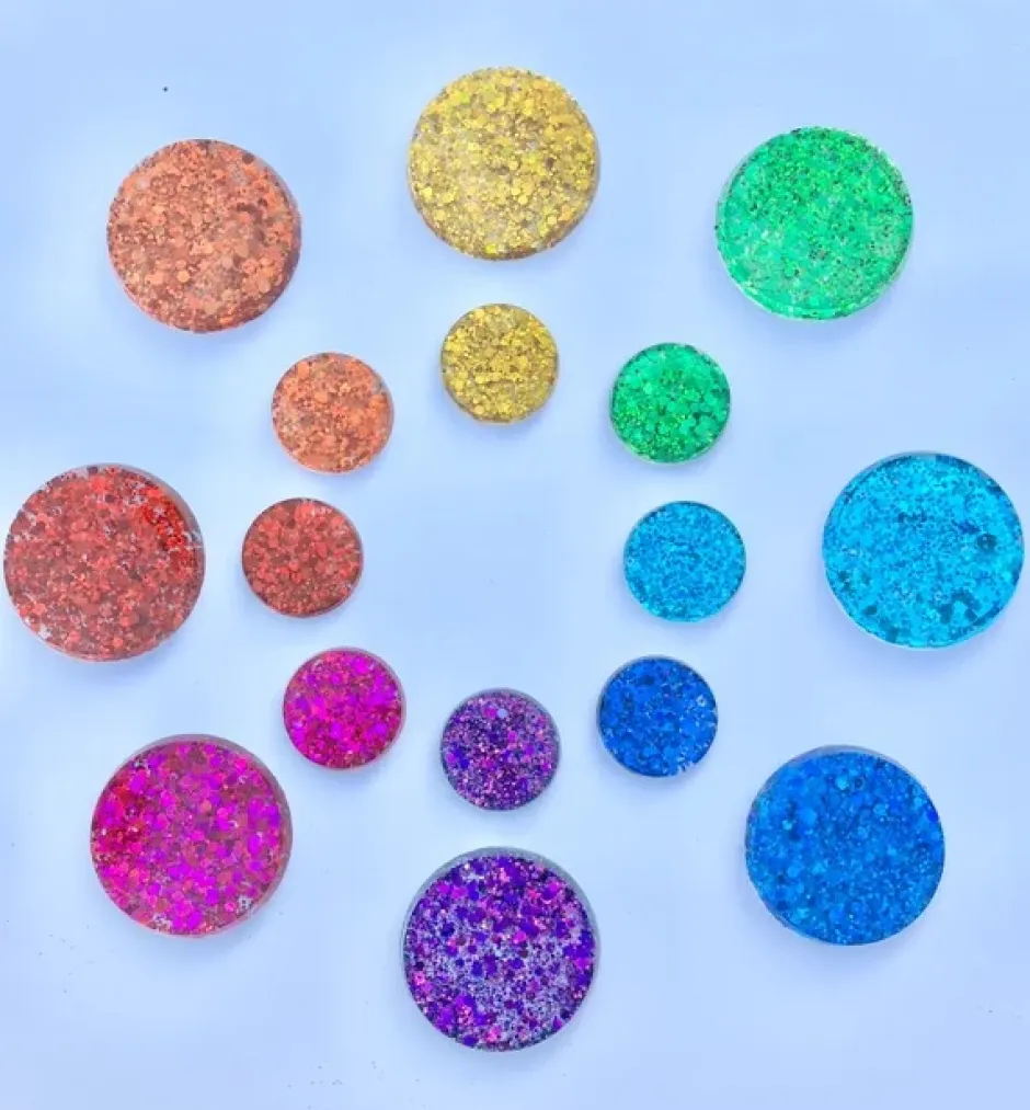 Cheap Glitterspel Glitter Speelschijven Regenboog, 16 Stuks