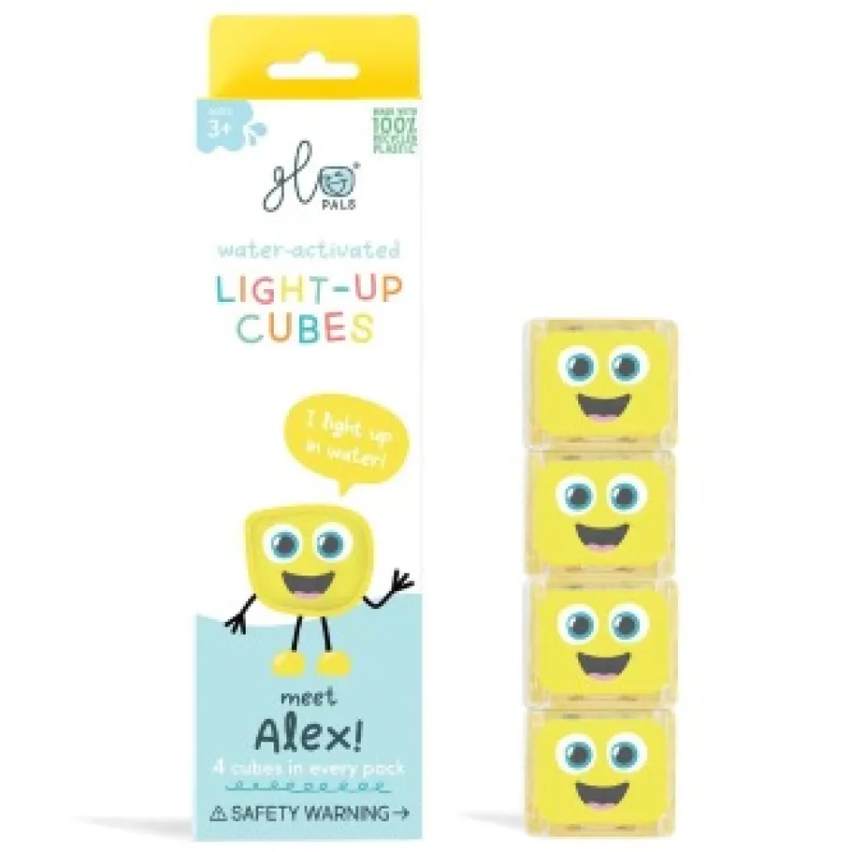 Shop Glo Pals Light Up Cubes Geel, 4 Stuks