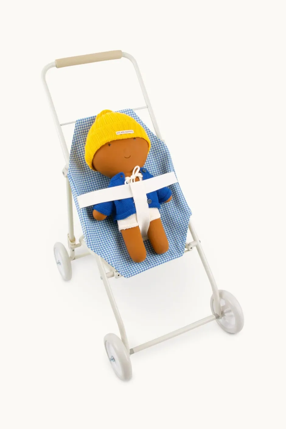 New We are GOMMU Gommu Poppenwagen, Blauw Geruit