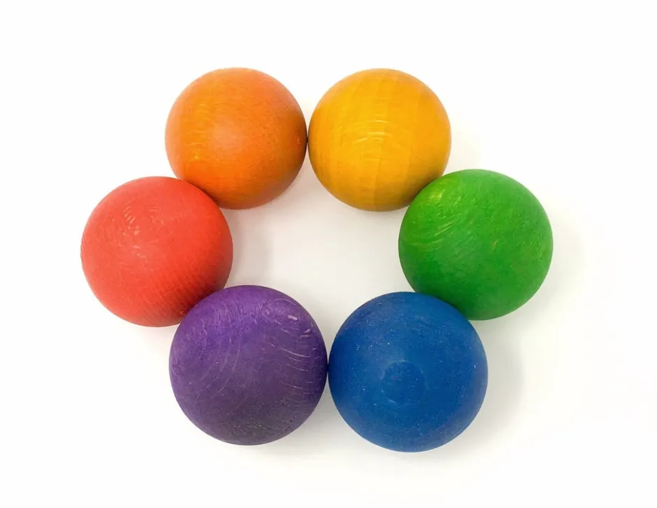 New Grapat , Houten Ballen Regenboogkleur