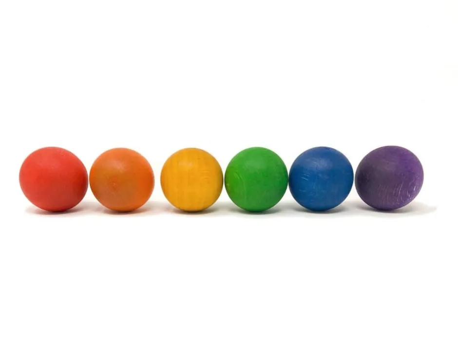 New Grapat , Houten Ballen Regenboogkleur