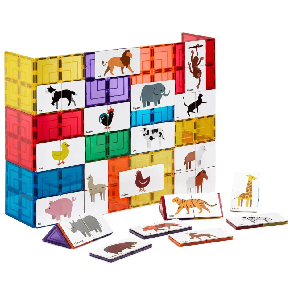 Cheap Learn & Grow Toys Learn & Grow Magnetische Tegel Toppers, Dieren Duo Puzzelset 40 Stuks