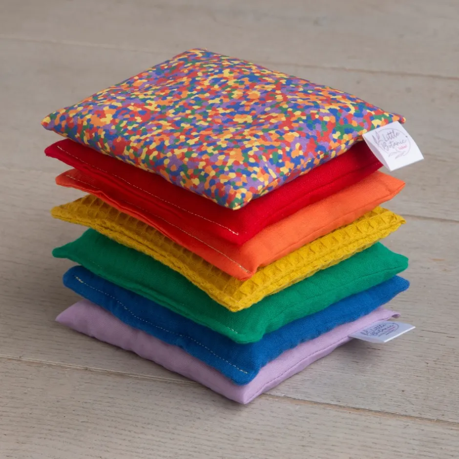 Online Little Botanic Label - Sensorische Pittenzakjes Regenboog + Confetti, 7 Stuks