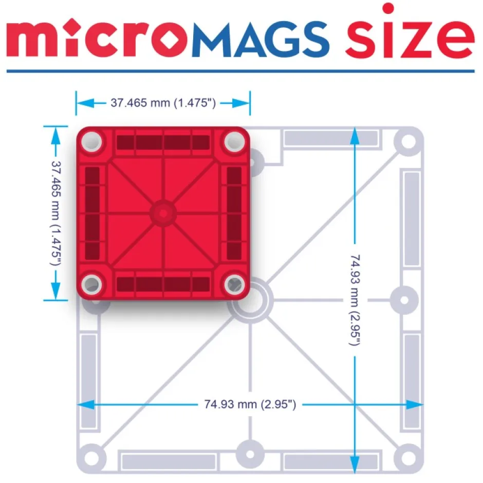 Store MAGNA TILES MicroMAGS Travelset In Blikje, 26 Stuks