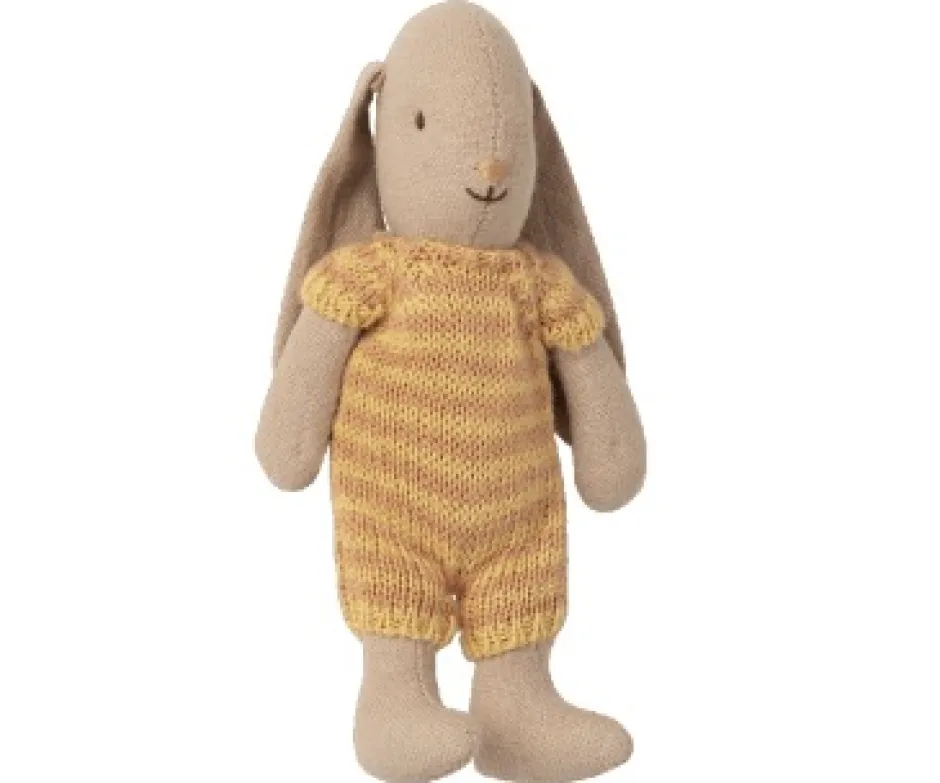 Outlet Maileg - Bunny (size Micro), Geel Gestreept Pakje